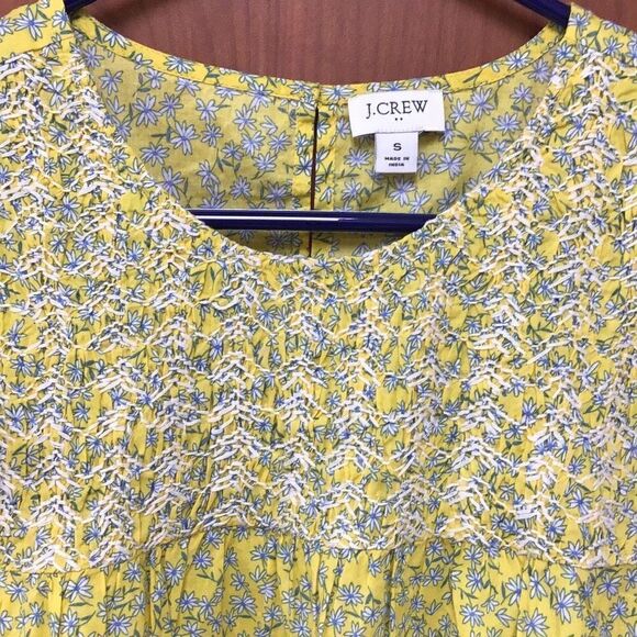 Cute and sweet blue and yellow floral print blouse size small by J.CREW - Picture 2 of 6
